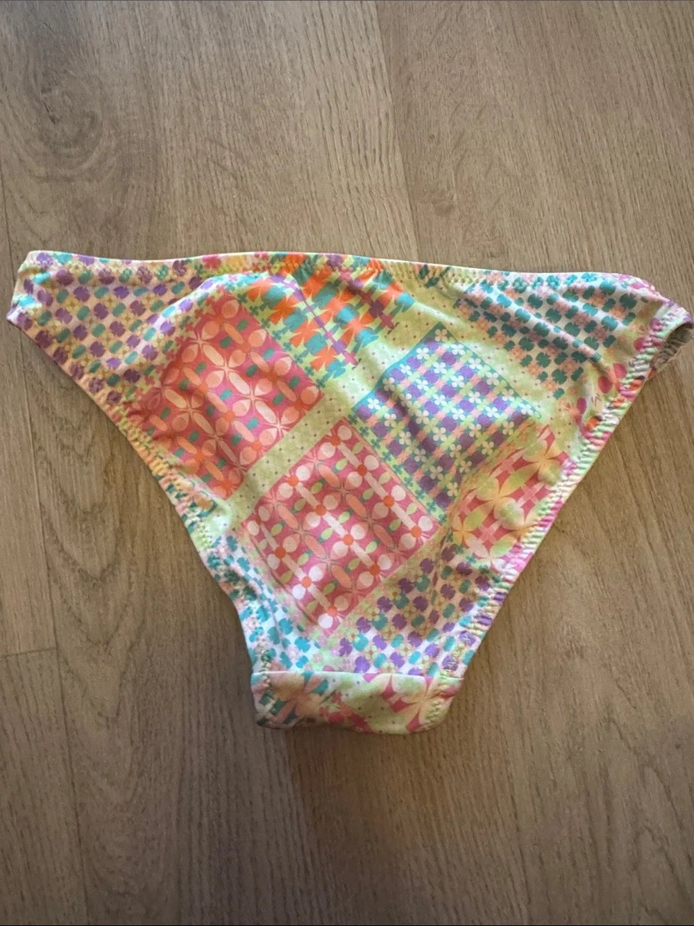 Zara Girls Multicolor Patchwork Bikini — Pink, Yellow, Green, Blue